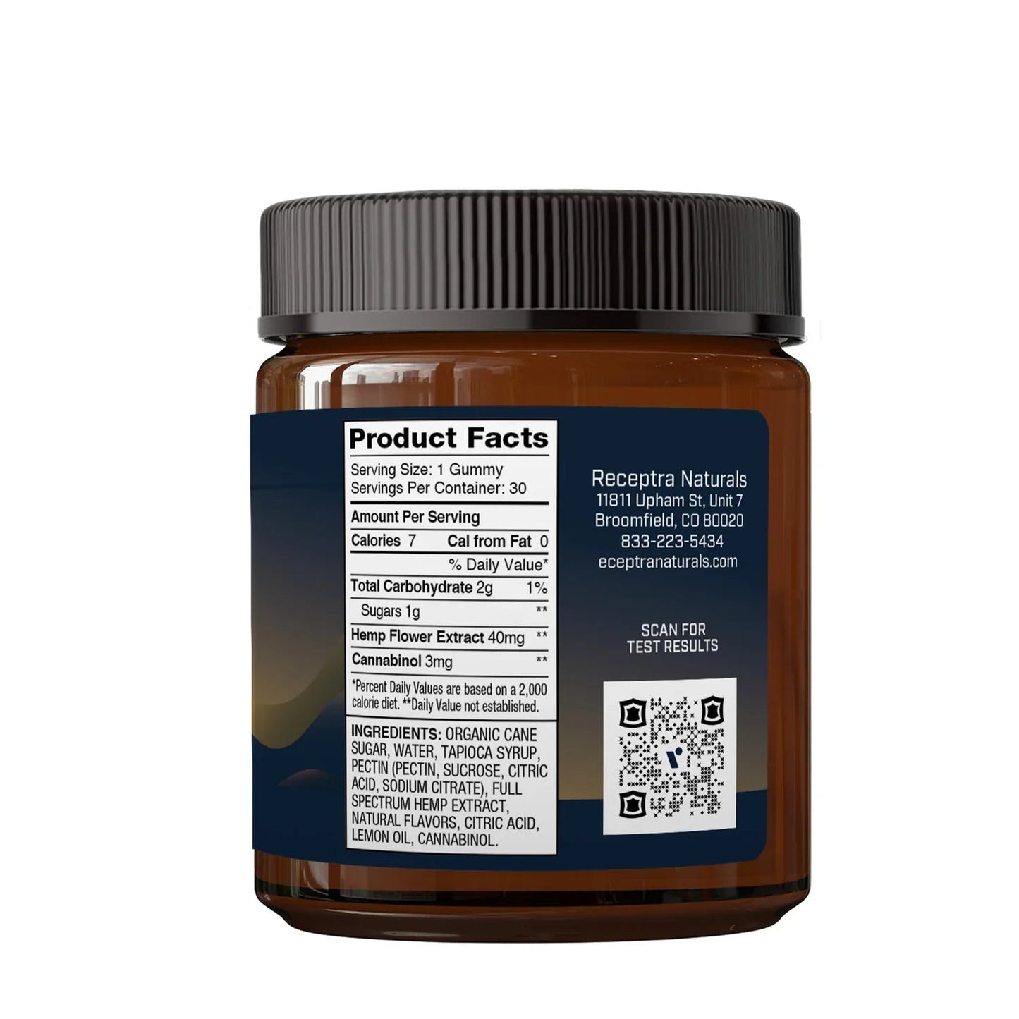 "Receptra Serious Rest for Nighttime 25Mg CBD Gummy product information"