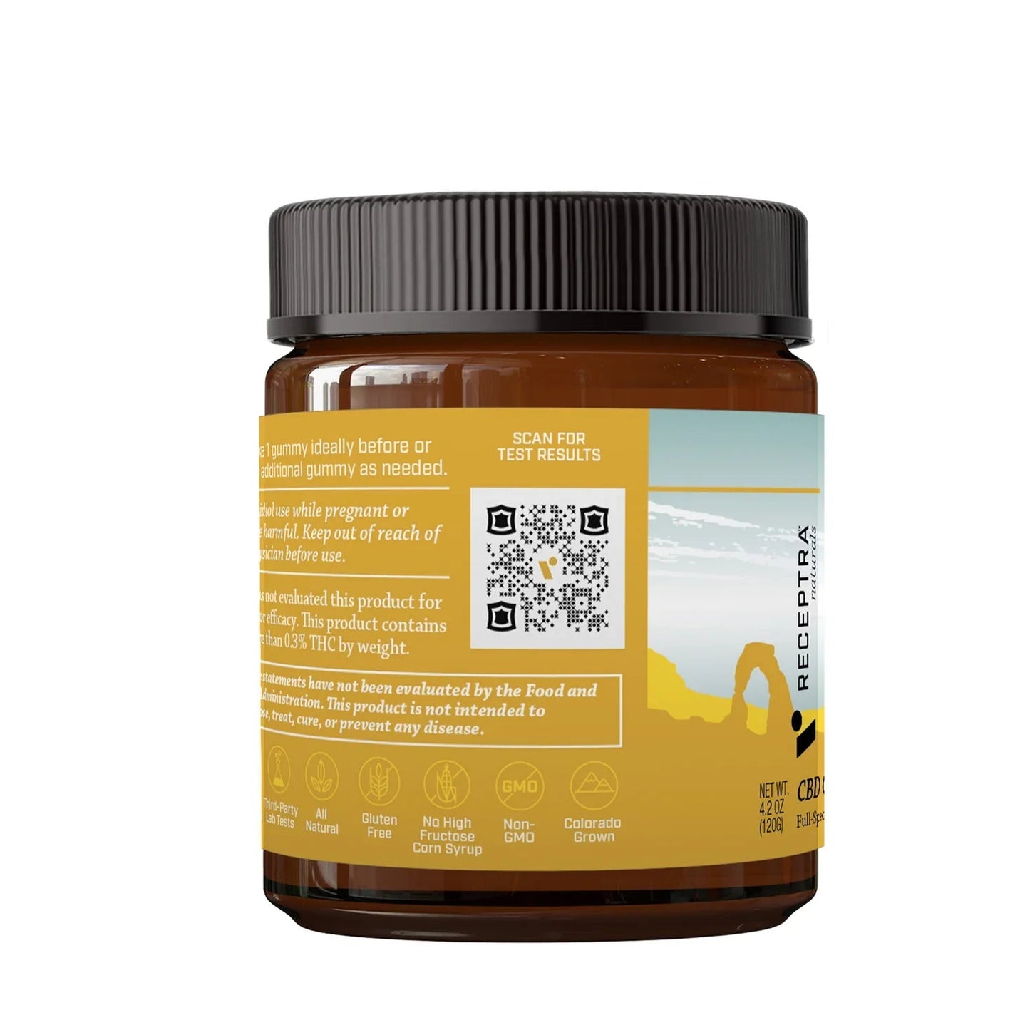 "Receptra Serious Relief for Recovery 33Mg CBD Gummy product information"
