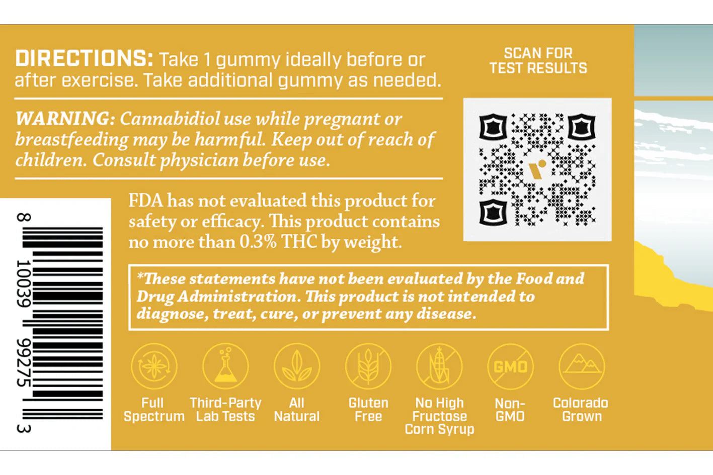 "Receptra Serious Relief for Recovery 33Mg CBD Gummy product information"
