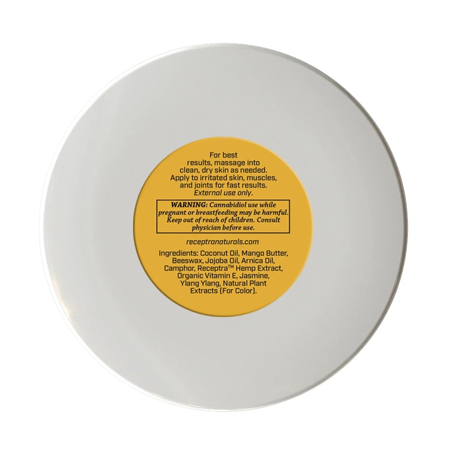 "Receptra Full Spectrum Hemp Targeted Tropical Arnica Hemp Balm product information"