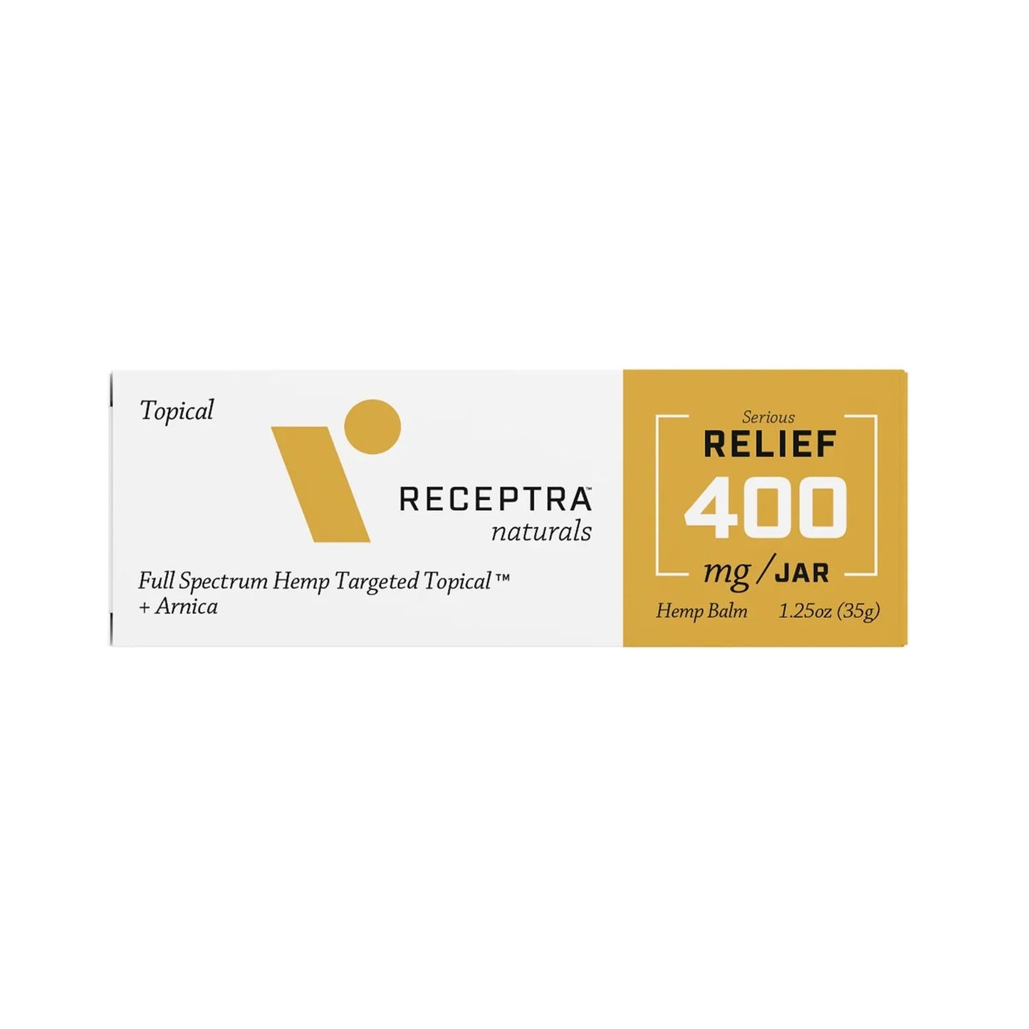 "Receptra Full Spectrum Hemp Targeted Tropical Arnica Hemp Balm product information"
