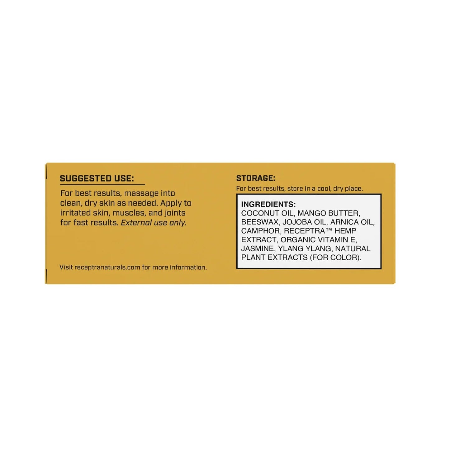 "Receptra Full Spectrum Hemp Targeted Tropical Arnica Hemp Balm product information"