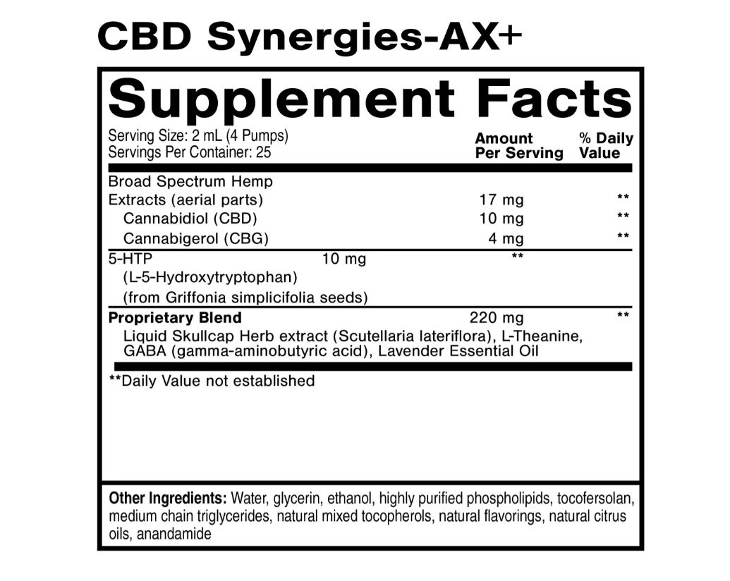 CBD Synergies-AX+ Calming Formula