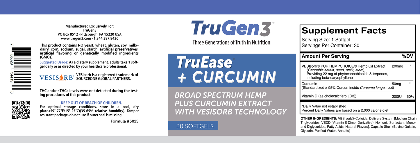 TreGen3 TruEase + Curcumin label